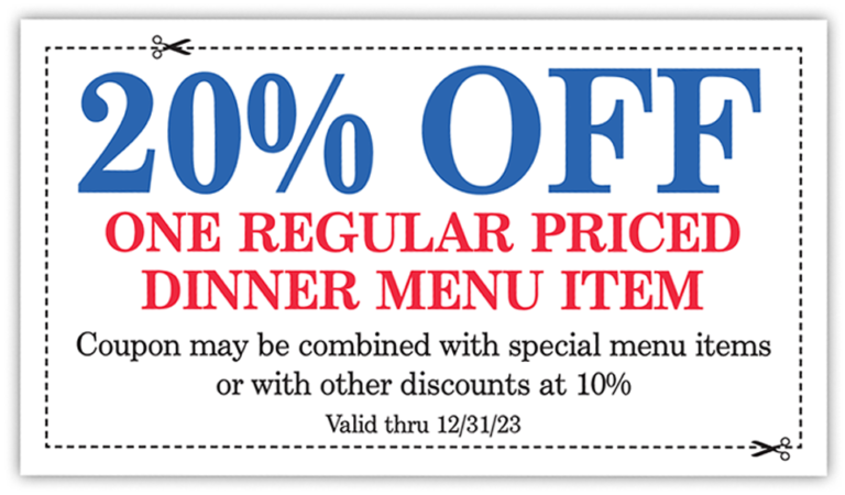 Coupon – 20% Off – Driftwoods Seafood &amp; Steak